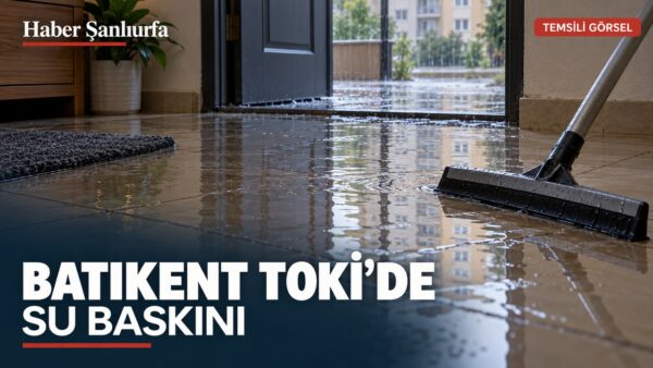 Apartman girişindeki yağmur suyunu ve çekçeği gösteren temsili kapak.